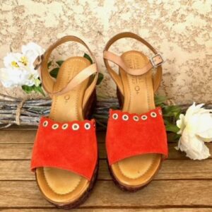 Compensées nubuck Coco abricot