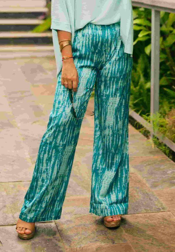 Pantalon Pitonn See the Moon turquoise effet python